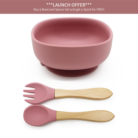 Silicone Square Bowl and Spoon Set