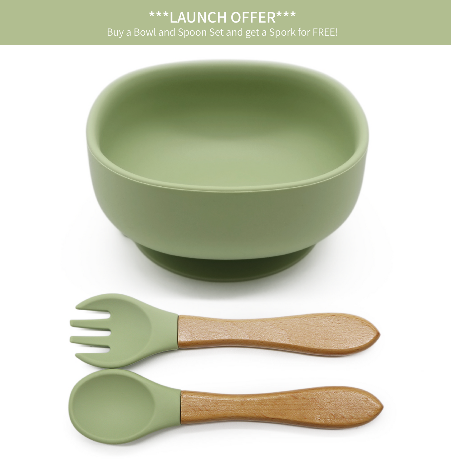 Silicone Square Bowl and Spoon Set