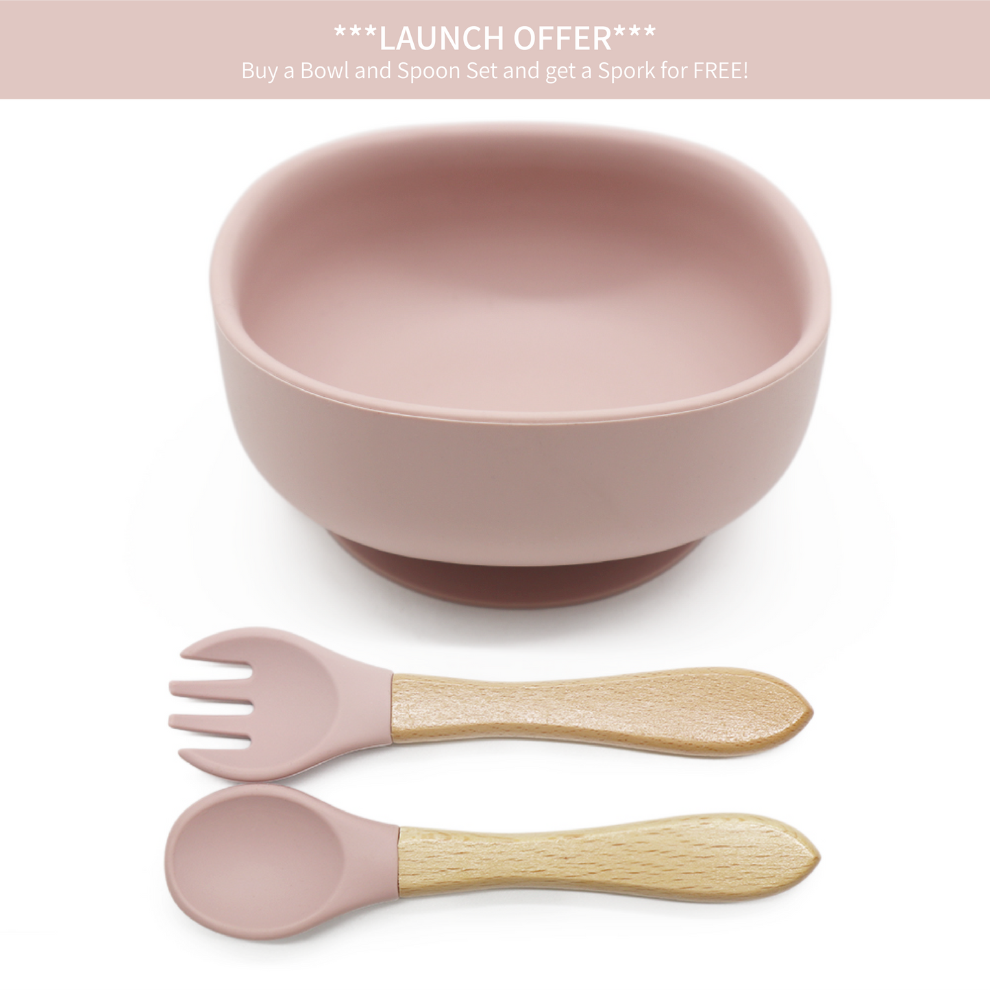 Silicone Square Bowl and Spoon Set